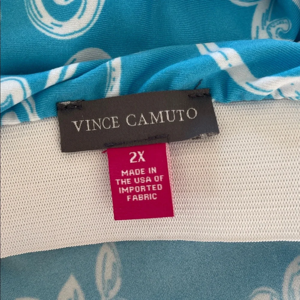 Vince Camuto Blue & White Floral Print Elastic Waist Unlined Pull-on Maxi Skirt